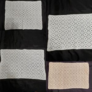 Elegant Crochet Lace Placemats, tray mats, doilies, table mats, set of 4,